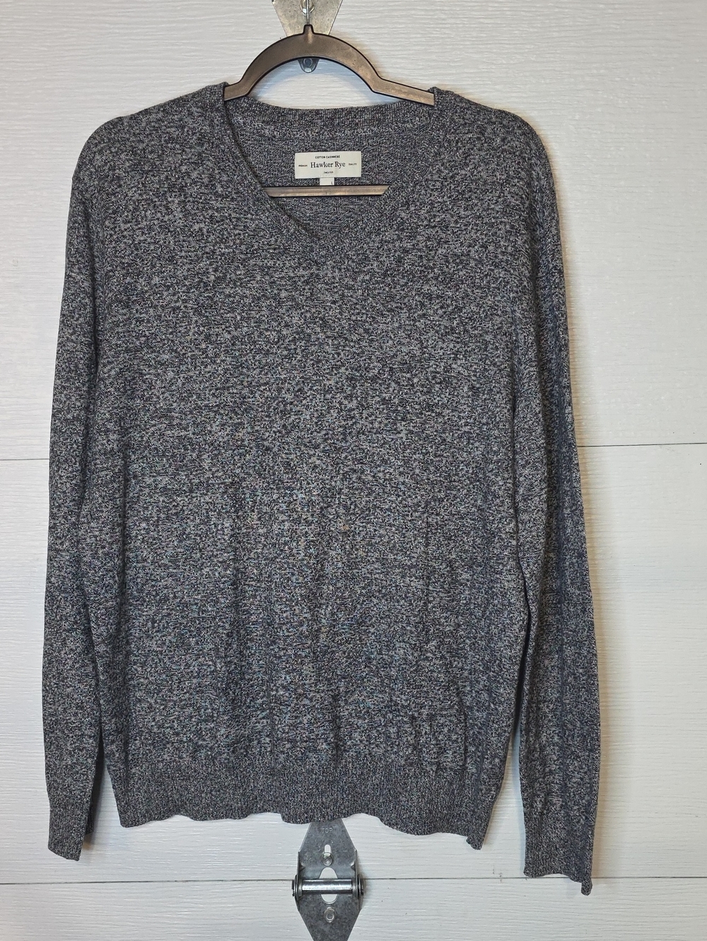 Hawker Rye Men's Charcoal Marled V-Neck Sweater